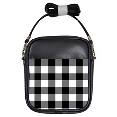 Black And White Plaided  Girls Sling Bag by ConteMonfrey