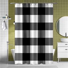 Black And White Plaided  Shower Curtain 48  X 72  (small)  by ConteMonfrey