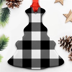 Black And White Plaided  Christmas Tree Ornament (two Sides) by ConteMonfrey