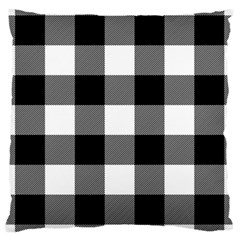 Black And White Plaided  Large Cushion Case (one Side) by ConteMonfrey