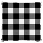 Black and white plaided  Large Cushion Case (One Side) Front