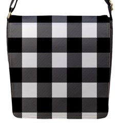 Black And White Plaided  Flap Closure Messenger Bag (s) by ConteMonfrey