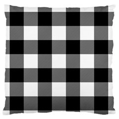 Black And White Plaided  Large Flano Cushion Case (two Sides) by ConteMonfrey