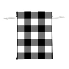 Black And White Plaided  Lightweight Drawstring Pouch (s) by ConteMonfrey