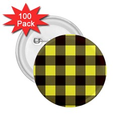 Black And Yellow Big Plaids 2 25  Buttons (100 Pack)  by ConteMonfrey