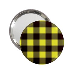 Black And Yellow Big Plaids 2 25  Handbag Mirrors by ConteMonfrey