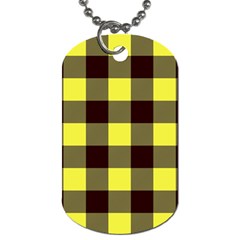 Black And Yellow Big Plaids Dog Tag (one Side) by ConteMonfrey