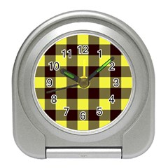 Black And Yellow Big Plaids Travel Alarm Clock by ConteMonfrey