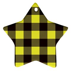 Black And Yellow Big Plaids Star Ornament (two Sides) by ConteMonfrey