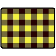 Black And Yellow Big Plaids Fleece Blanket (large)  by ConteMonfrey