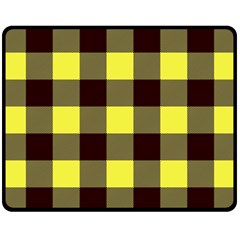 Black And Yellow Big Plaids Fleece Blanket (medium)  by ConteMonfrey