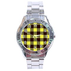 Black And Yellow Big Plaids Stainless Steel Analogue Watch by ConteMonfrey