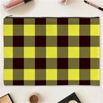 Black and yellow big plaids Cosmetic Bag (XXXL) Front