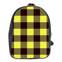 Black And Yellow Big Plaids School Bag (xl) by ConteMonfrey