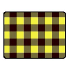 Black And Yellow Big Plaids Double Sided Fleece Blanket (small) 