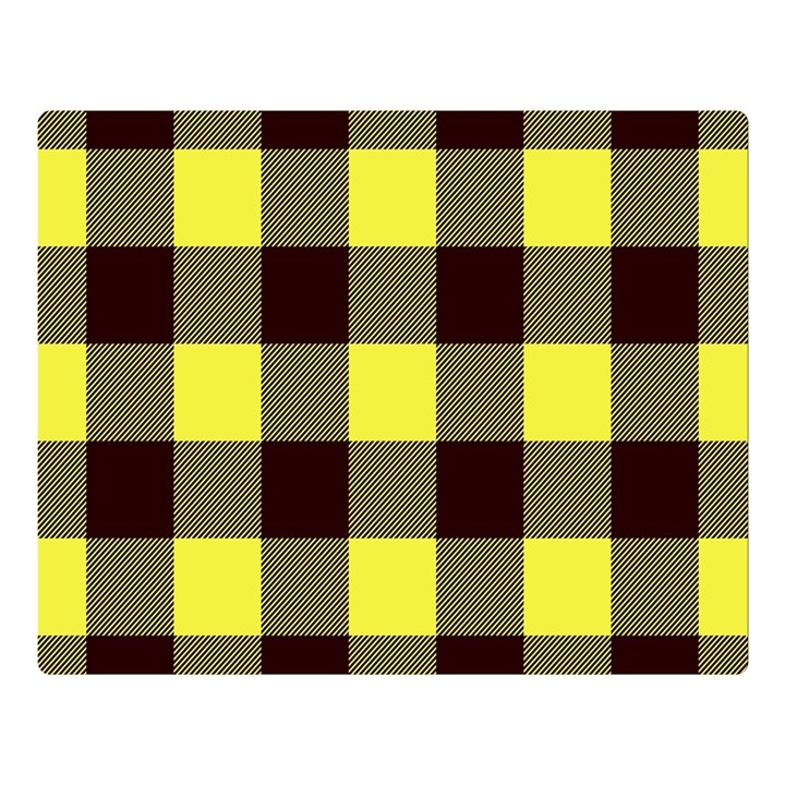 Black and yellow big plaids Double Sided Flano Blanket (Large) 