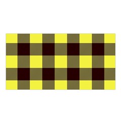 Black And Yellow Big Plaids Satin Shawl 45  X 80  by ConteMonfrey