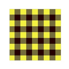 Black And Yellow Big Plaids Square Satin Scarf (30  X 30 ) by ConteMonfrey