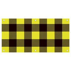 Black And Yellow Big Plaids Banner And Sign 4  X 2  by ConteMonfrey