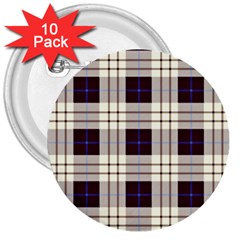 Gray, Purple And Blue Plaids 3  Buttons (10 Pack)  by ConteMonfrey