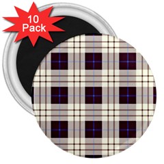 Gray, Purple And Blue Plaids 3  Magnets (10 Pack)  by ConteMonfrey