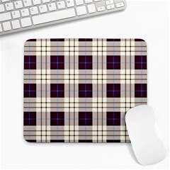 Gray, Purple And Blue Plaids Large Mousepads by ConteMonfrey