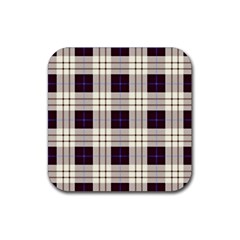 Gray, Purple And Blue Plaids Rubber Coaster (square) by ConteMonfrey