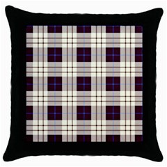 Gray, Purple And Blue Plaids Throw Pillow Case (black) by ConteMonfrey