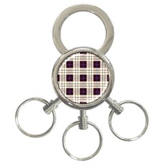 Gray, Purple And Blue Plaids 3-ring Key Chain by ConteMonfrey