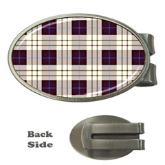 Gray, Purple And Blue Plaids Money Clips (oval)  by ConteMonfrey