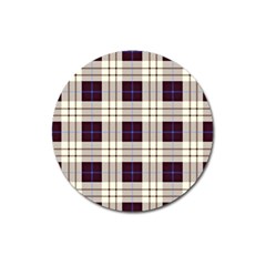 Gray, Purple And Blue Plaids Magnet 3  (round) by ConteMonfrey