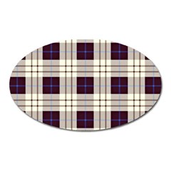 Gray, Purple And Blue Plaids Oval Magnet by ConteMonfrey