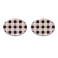 Gray, Purple And Blue Plaids Cufflinks (oval) by ConteMonfrey