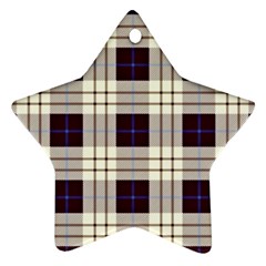 Gray, Purple And Blue Plaids Star Ornament (two Sides) by ConteMonfrey