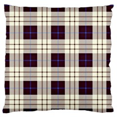 Gray, Purple And Blue Plaids Large Flano Cushion Case (one Side) by ConteMonfrey