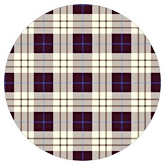 Gray, Purple And Blue Plaids Round Trivet by ConteMonfrey