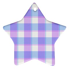 Cotton Candy Plaids - Blue, Pink, White Ornament (star) by ConteMonfrey