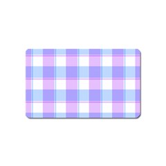 Cotton Candy Plaids - Blue, Pink, White Magnet (name Card) by ConteMonfrey