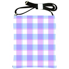 Cotton Candy Plaids - Blue, Pink, White Shoulder Sling Bag by ConteMonfrey