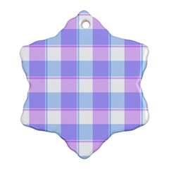 Cotton Candy Plaids - Blue, Pink, White Ornament (snowflake) by ConteMonfrey