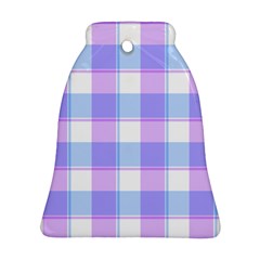 Cotton Candy Plaids - Blue, Pink, White Ornament (bell) by ConteMonfrey