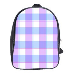 Cotton Candy Plaids - Blue, Pink, White School Bag (xl) by ConteMonfrey