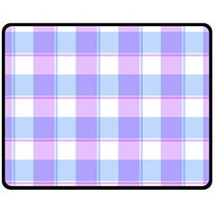 Cotton Candy Plaids - Blue, Pink, White Double Sided Fleece Blanket (medium)  by ConteMonfrey