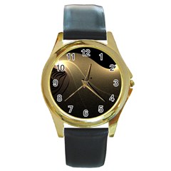 Lightfocus Round Gold Metal Watch by Sparkle