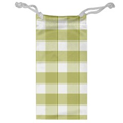 Green Tea Plaids - Green White Jewelry Bag by ConteMonfrey