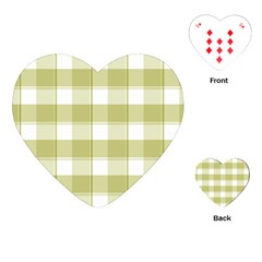 Green Tea Plaids - Green White Playing Cards Single Design (heart) by ConteMonfrey