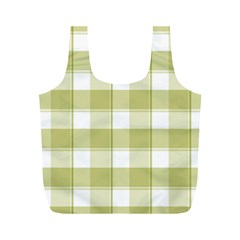 Green Tea Plaids - Green White Full Print Recycle Bag (m) by ConteMonfrey