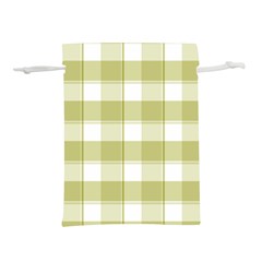 Green Tea Plaids - Green White Lightweight Drawstring Pouch (l) by ConteMonfrey