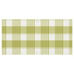 Green Tea Plaids - Green White Banner And Sign 4  X 2  by ConteMonfrey