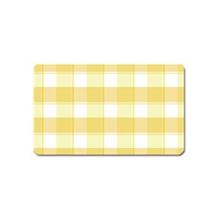 Cute Plaids White Yellow Magnet (name Card) by ConteMonfrey